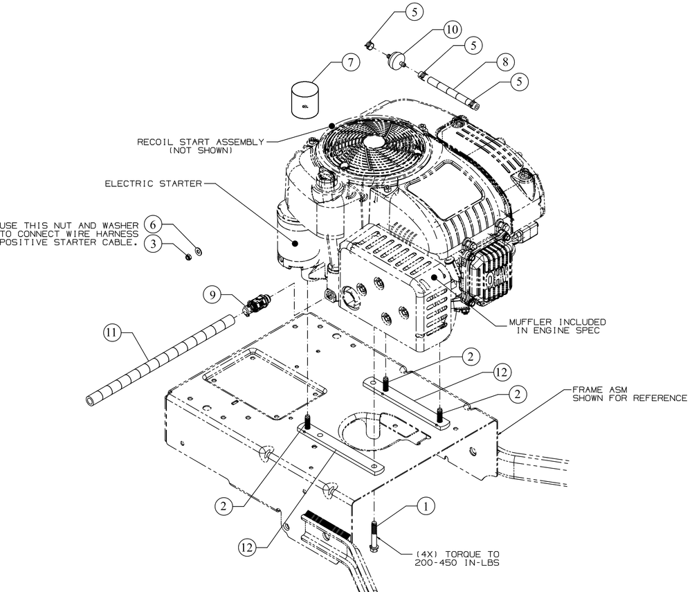 Engine Accessories Diagram and Parts List for CC760ES (12AE76JU010)(2016) Cub Cadet Lawn Mower
